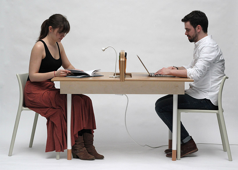 a table by daniel liss transforms into a workstation in seconds