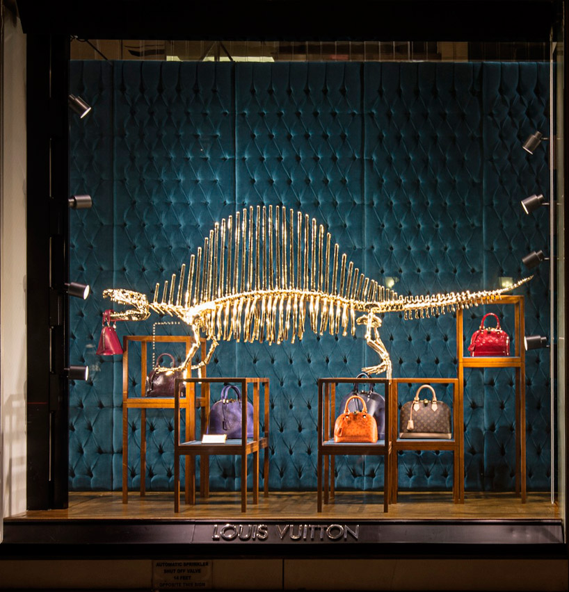 Louis Vuitton handbag store window shop front display in the