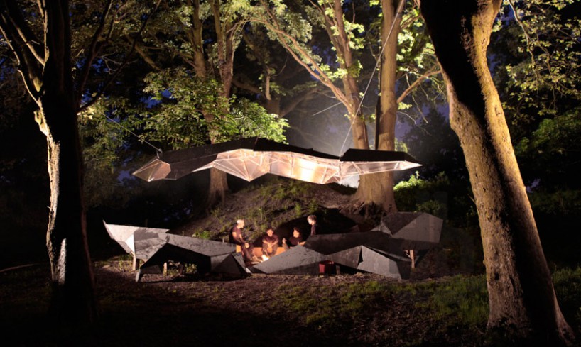 paul segers stealth pavilion 2013 KAAP the netherlands designboom paul segers' stealth pavilion 2013 mimics F 117 nighthawk