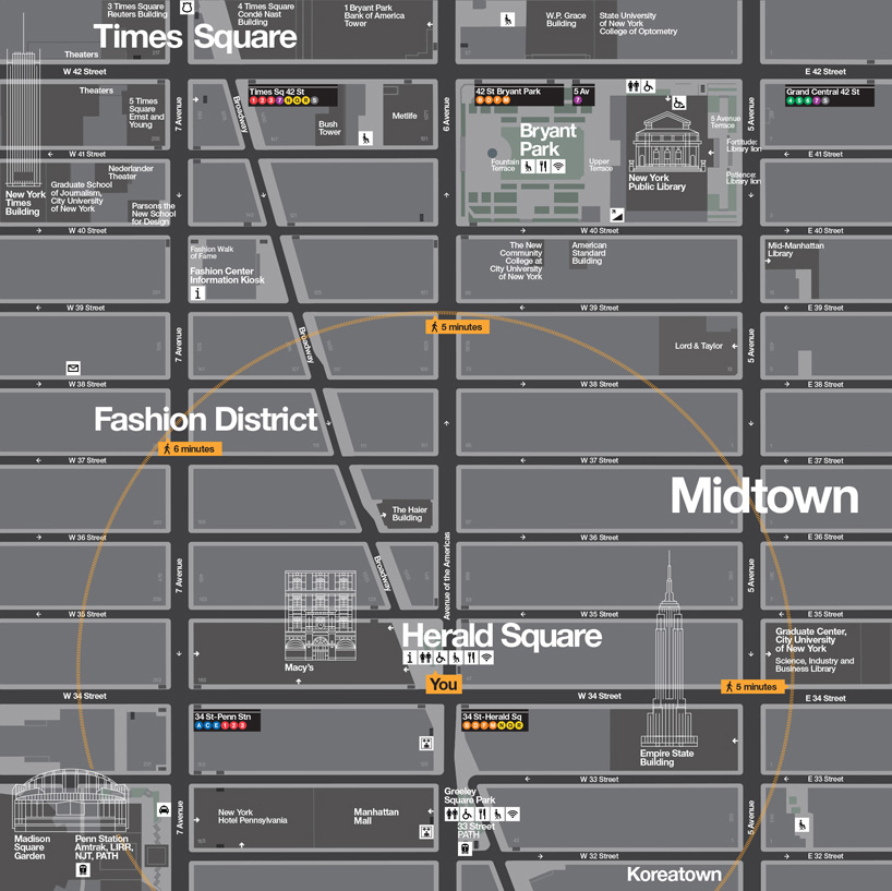 walkNYC pedestrian maps by the pentacitygroup