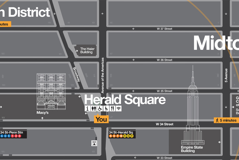 walkNYC pedestrian maps by the pentacitygroup