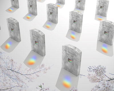 design for death: rainbow spectrum tombstones