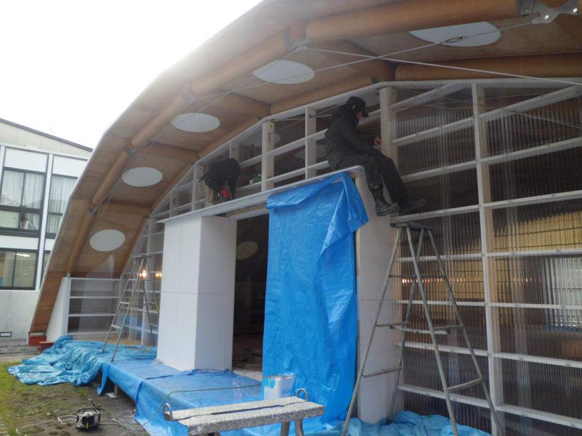 shigeru ban designs temporary studio for kyoto university