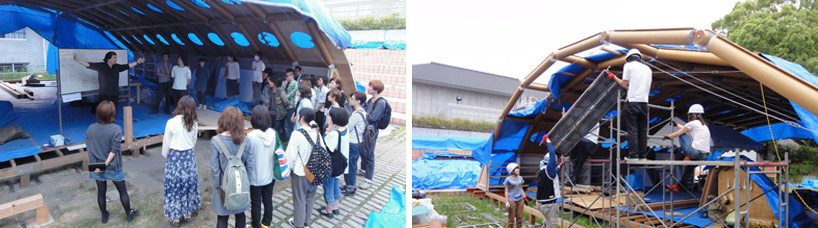 shigeru ban designs temporary studio for kyoto university