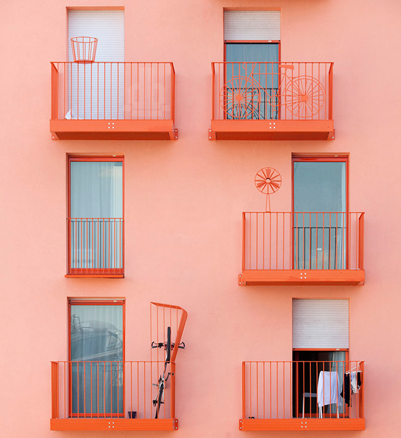 stephane maupin elevates dorm on stilts like a pink flamingo