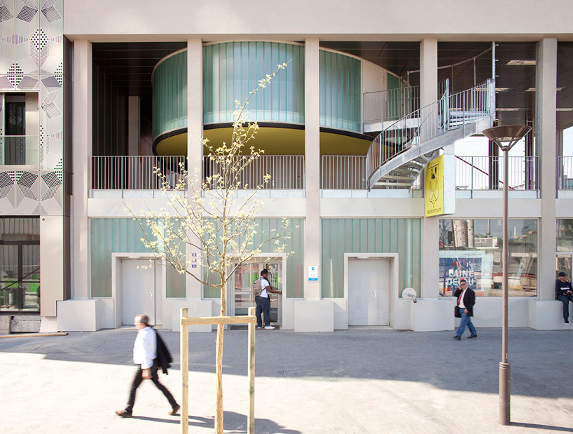 stephane maupin elevates dorm on stilts like a pink flamingo