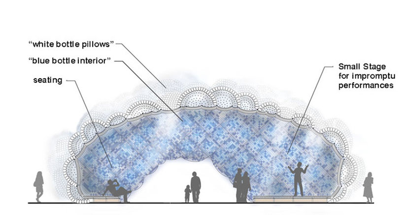 head in the clouds: a plastic bottle pavilion by studioKCA