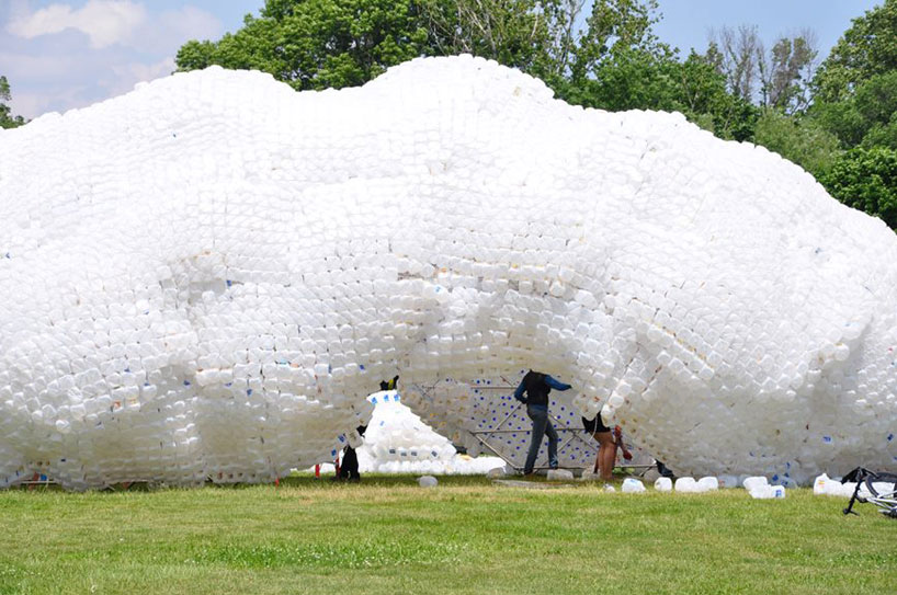 head in the clouds: a plastic bottle pavilion by studioKCA