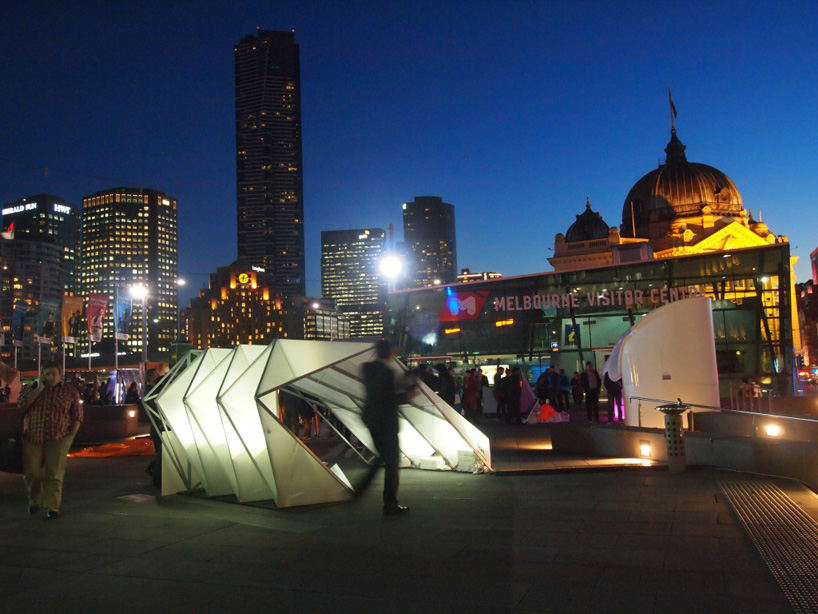 emergency shelters by woods bagot pop up in melbourne