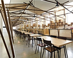 1024 architecture's 24 lines illuminate la panacee cafe