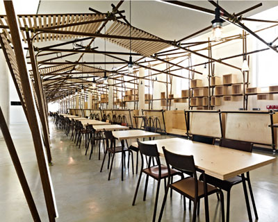 1024 architecture's 24 lines illuminate la panacee cafe