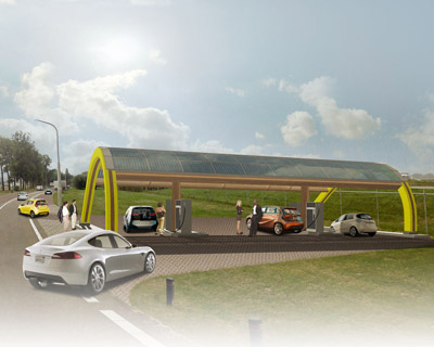 largest network of solar-powered EV chargers in the netherlands 