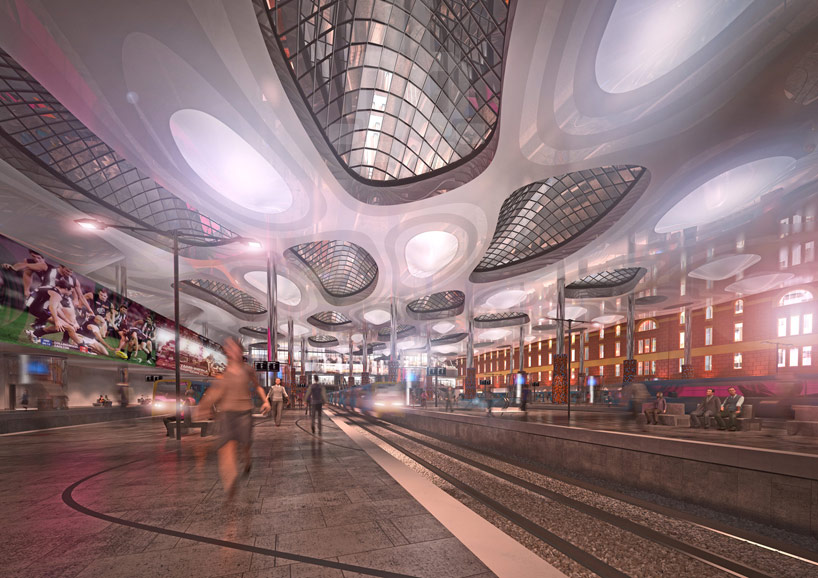 ARM's flinders st. station proposal features rippling waves