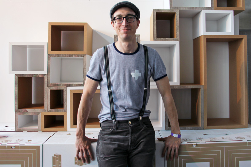 blockbox compact light weight cardboard shelving system