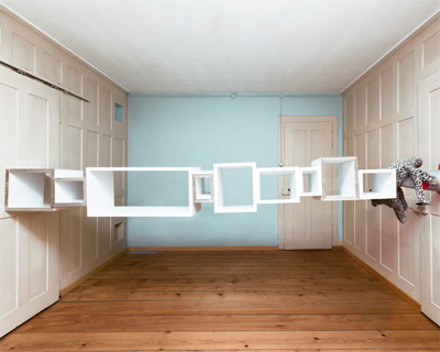 blockbox compact light weight cardboard shelving system