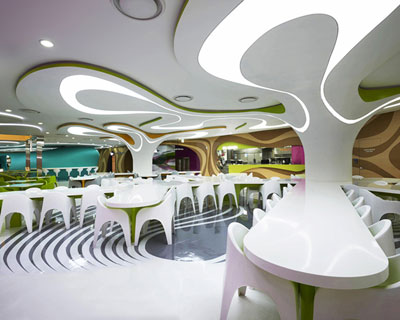 karim rashid's lotte amoje foodcapital a kaleidoscope of stimuli