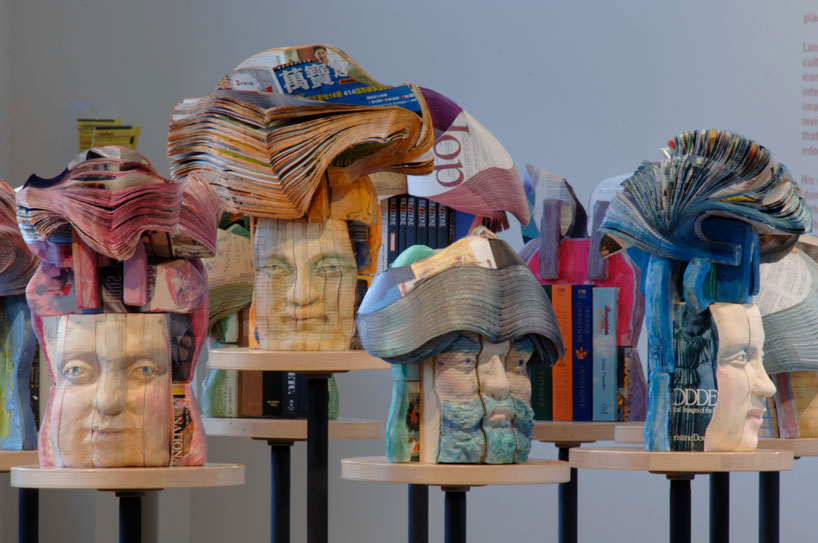 long-bin chen: recycled book sculptures