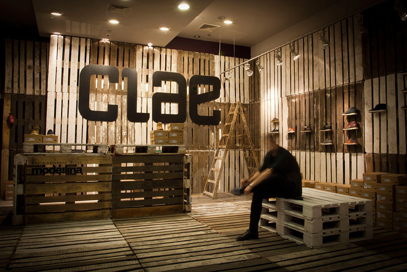 mode:lina architekci designs temporary store for clae footwear