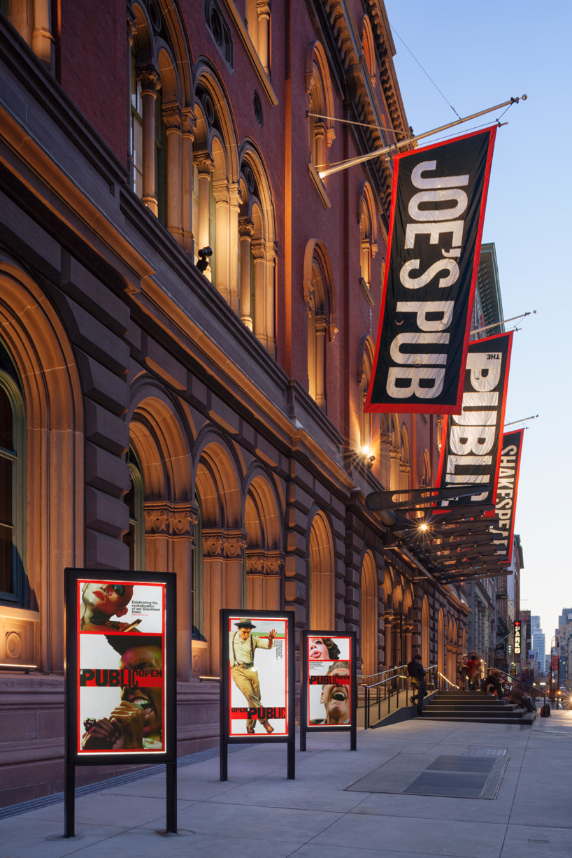 public theater lobby graphics by pentagram