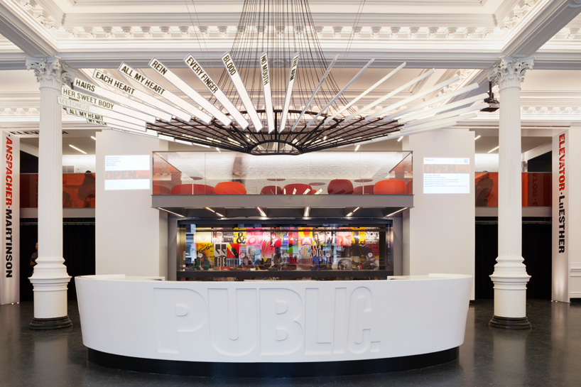 public theater lobby graphics by pentagram