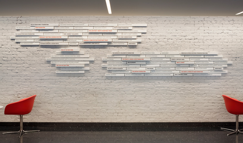 public theater lobby graphics by pentagram