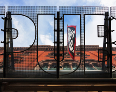 public theater lobby graphics by pentagram