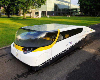 world's first electricity producing solar powered family car