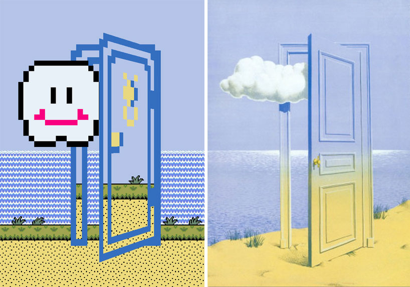 8-bit super mario meets magritte 