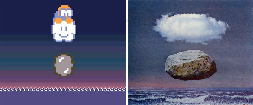 8-bit super mario meets magritte 