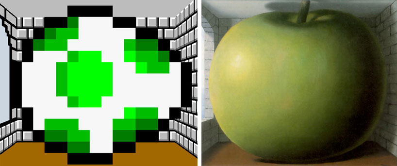 8-bit super mario meets magritte 