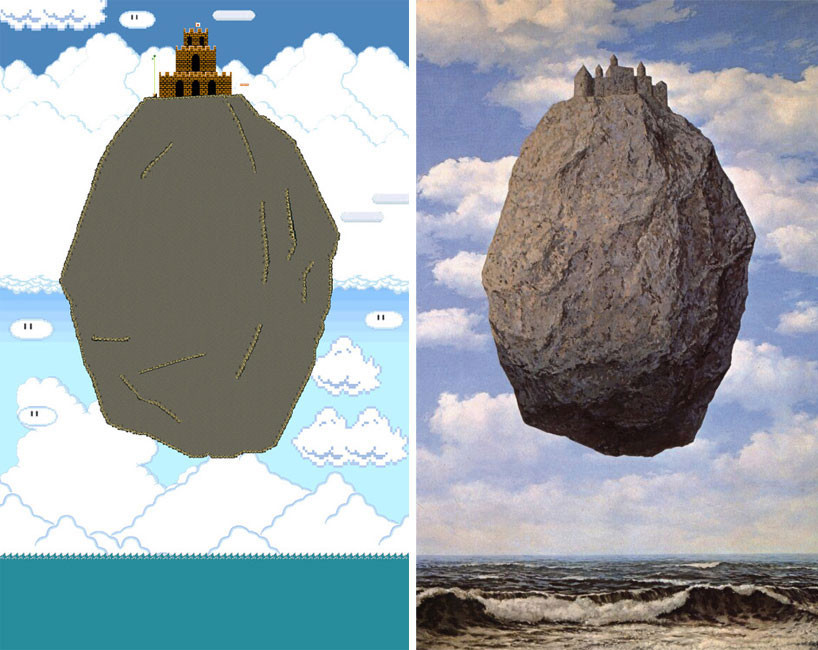 8-bit super mario meets magritte 