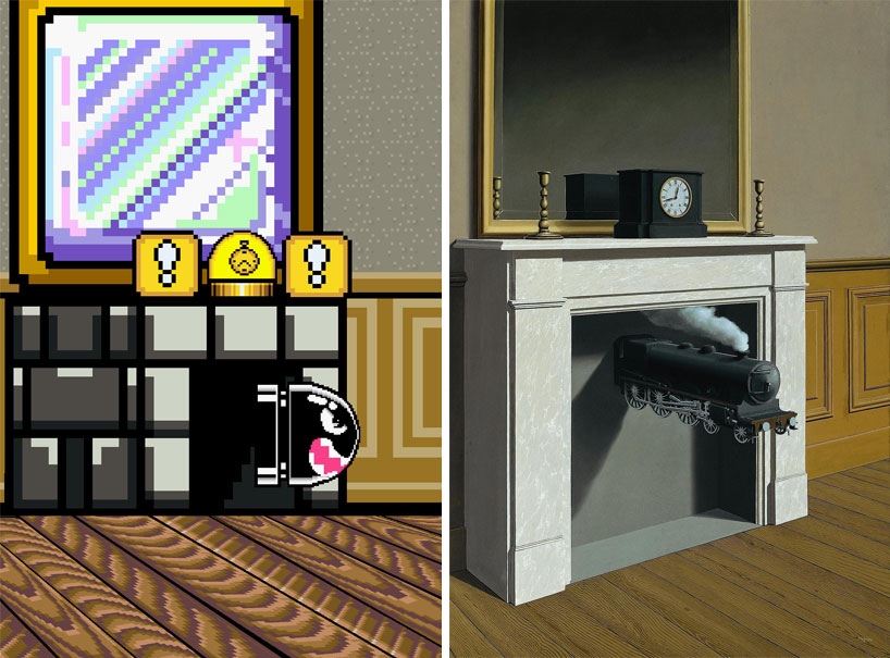 8-bit super mario meets magritte 