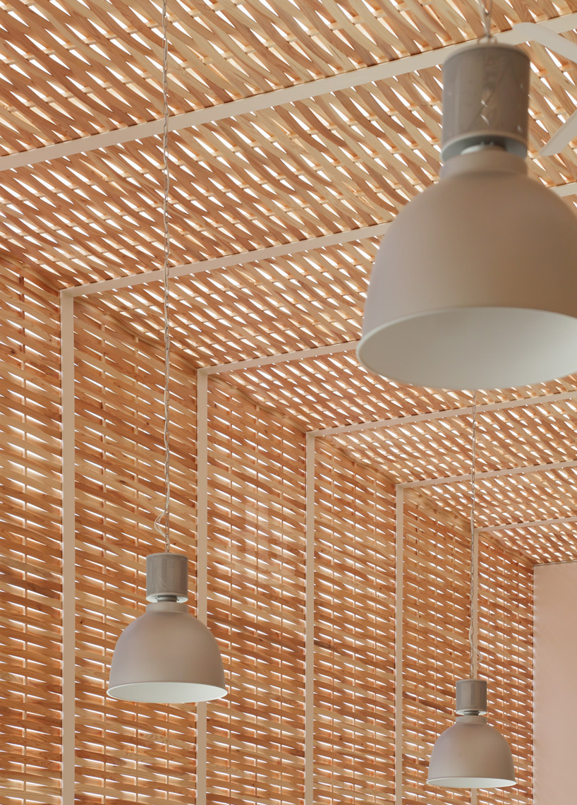 SUEP. uses traditional bamboo folk craft in office of wickerwork