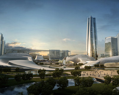 amphibianArc forms organic yichang new district masterplan