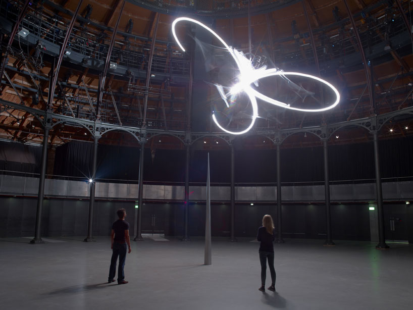 london roundhouse transformed into a real-time light clock