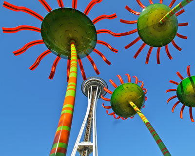 dan corson's solar powered flower installation: sonic bloom