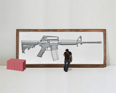 'erase' an AR-15 rifle: a response to gun violence by greg bokor