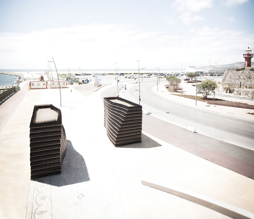 fahr0213's 50,000 glass bottles entranceway for figueira da foz festival