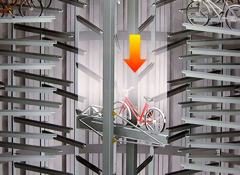 giken automatic underground bike parking system in japan