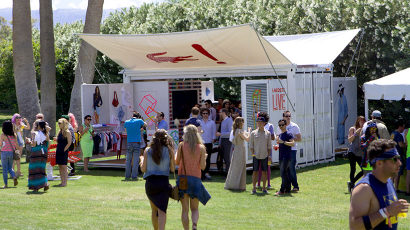 LIVE shipping container pop-up shop at coachella