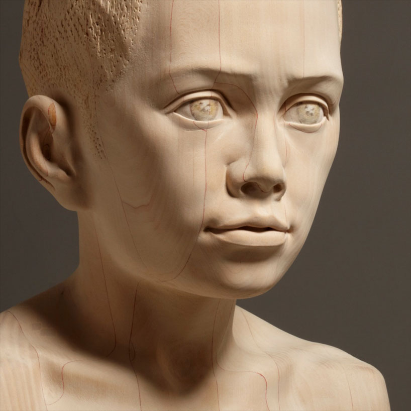 mario dilitz: lifesize wooden sculptures bear human emotion