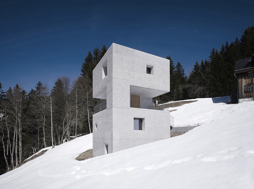 marte marte architekten create concrete mountain cabin