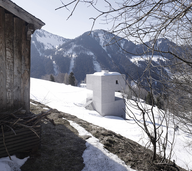 marte marte architekten create concrete mountain cabin