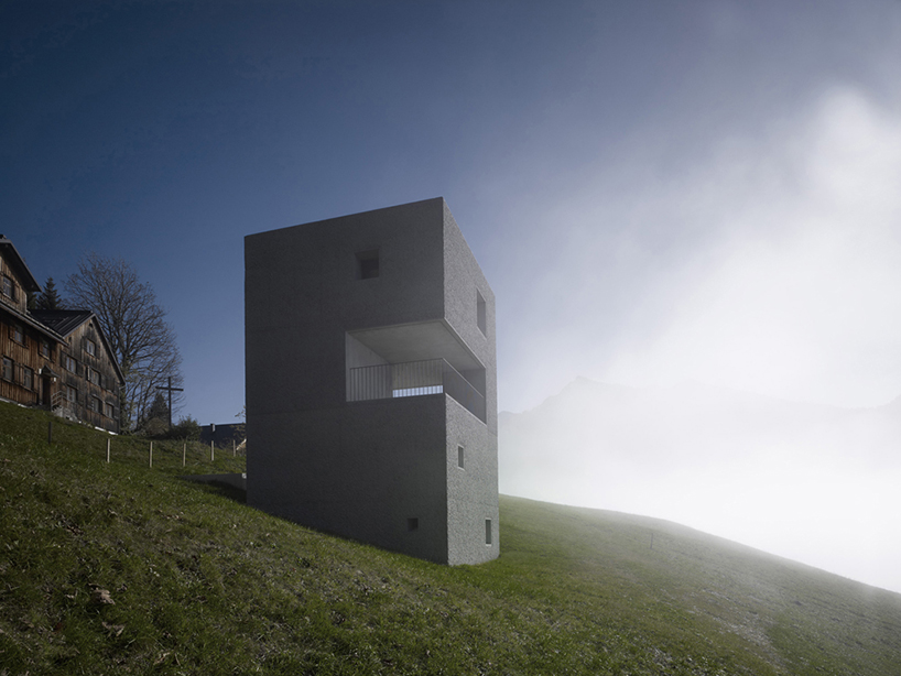 marte marte architekten create concrete mountain cabin