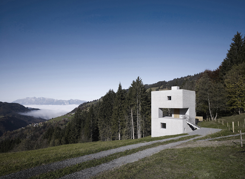 marte marte architekten create concrete mountain cabin