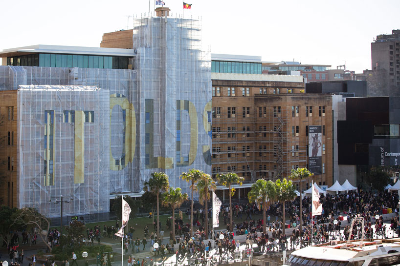 maintenance scaffold becomes art installation for MCA australia