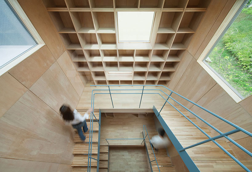 movedesign: house in nanakuma features layered staircase