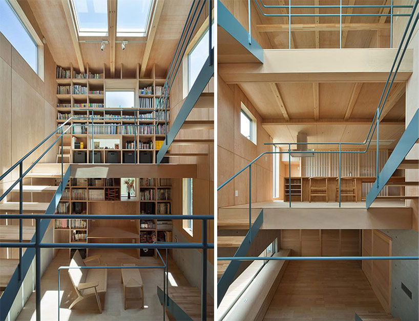 movedesign: house in nanakuma features layered staircase