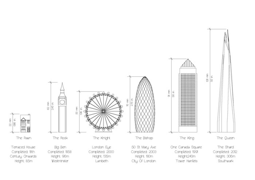 Skyline Chess - London Edition (with Folding Playing Board)