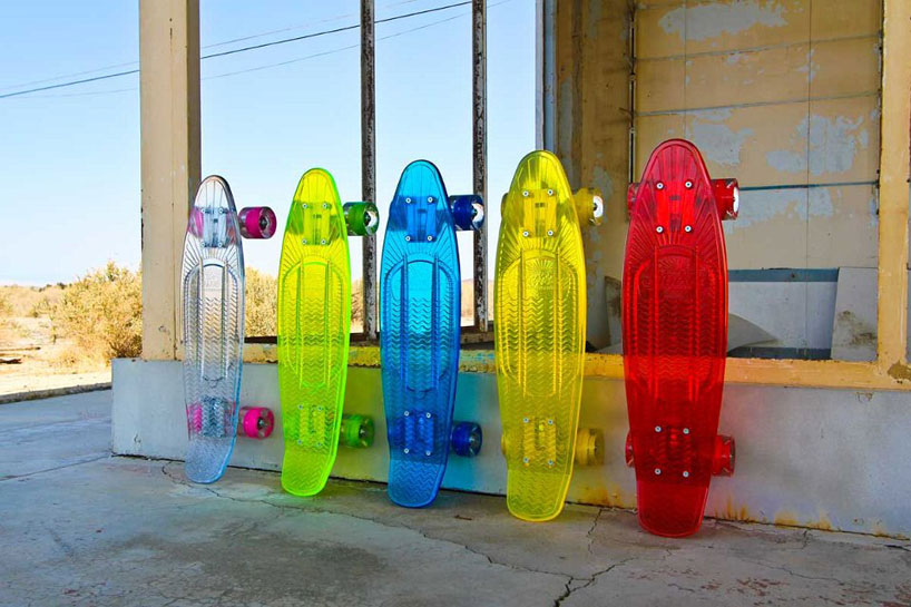 self-illuminating transparent cruisers by sunset skateboards